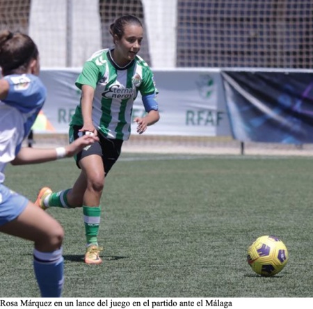 Regreso de Rosa Márquez, jugadora del Real Betis Balompié Femenino, a los terrenos de juego tras su lesión de Rodilla